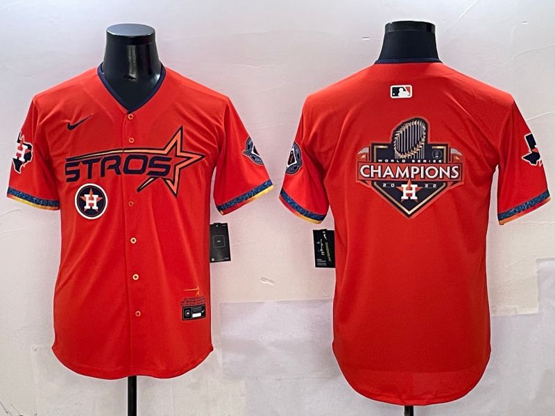 Men Houston Astros Blank Orange Five generation Joint Name 2025 Nike MLB Jersey style 15->houston astros->MLB Jersey